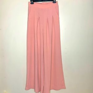 Ces Femme | Pink Pleated Front Wide Leg Elastic Waist Pocket Pants Office Barbie